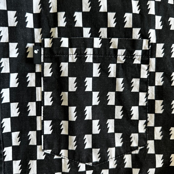 Hundreds short sleeve checked button-up shirt - L - Black & white - Picture 5 of 6